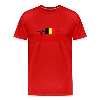 belgien Fußball 2022 belgien Herzschlag belgien - Männer Premium Bio T-Shirt - Rot - Vorne - Damien (186cm)
