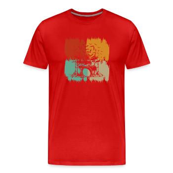 Drums DRUMMER DRUMMER - Men's Premium Organic T-Shirt - red - Front - Damien (186cm)