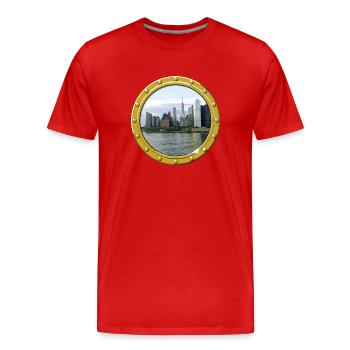New York-Manhattan - T-shirt bio Premium Homme - rouge - Devant - Damien (186cm)