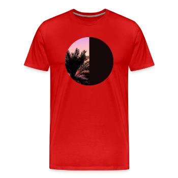 T-Shirt Urlaub Strand Palmen Ferien Sommer Sonne - Männer Premium Bio T-Shirt - Rot - Vorne - Damien (186cm)