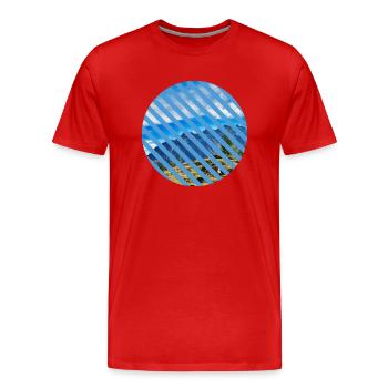 Alps Circle Hiking Mountains Gift Photo Holiday - Men's Premium Organic T-Shirt - red - Front - Damien (186cm)