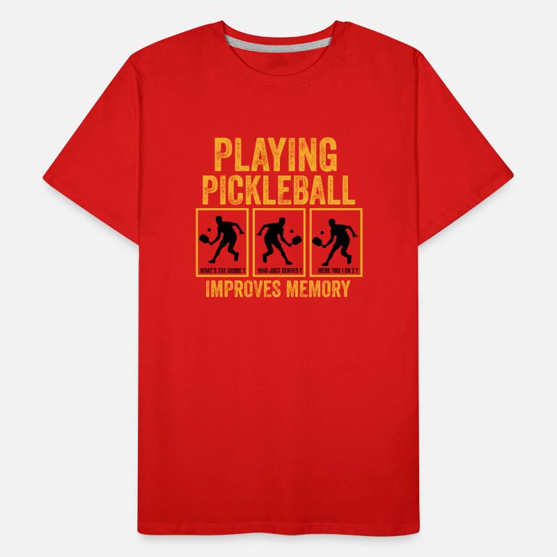 playing pickleball improves memory Funny Gift Men's Premium Organic T-Shirt