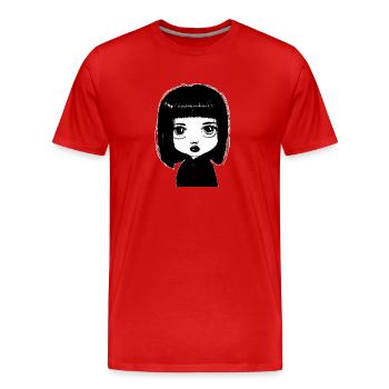 Fille Symbole Dessin Dessin Animé - T-shirt bio Premium Homme - rouge - Devant - Damien (186cm)