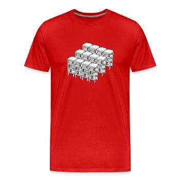 Étagères lire le livre - T-shirt bio Premium Homme - rouge - Devant - Damien (186cm)