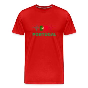 Portugal Fußball 2022 Herzschlag Portugal - Männer Premium Bio T-Shirt - Rot - Vorne - Damien (186cm)