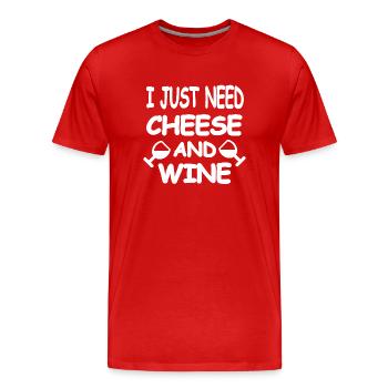 Wein - Männer Premium Bio T-Shirt - Rot - Vorne - Damien (186cm)