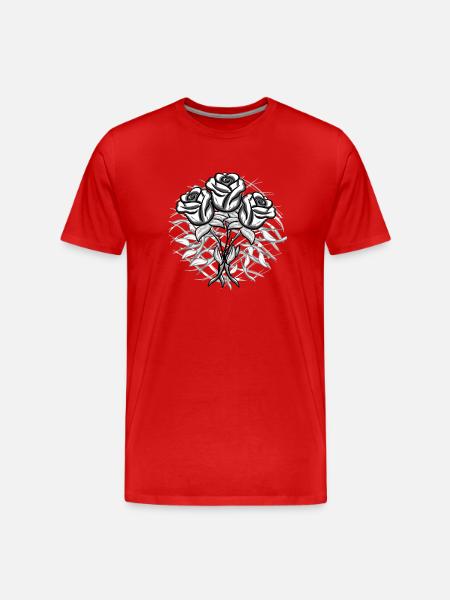 Crosses Pattern Cross Rose Plants - Men's Premium Organic T-Shirt - red