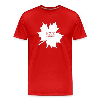 AIMEZ LA NATURE - T-shirt bio Premium Homme - rouge - Devant - Damien (186cm)