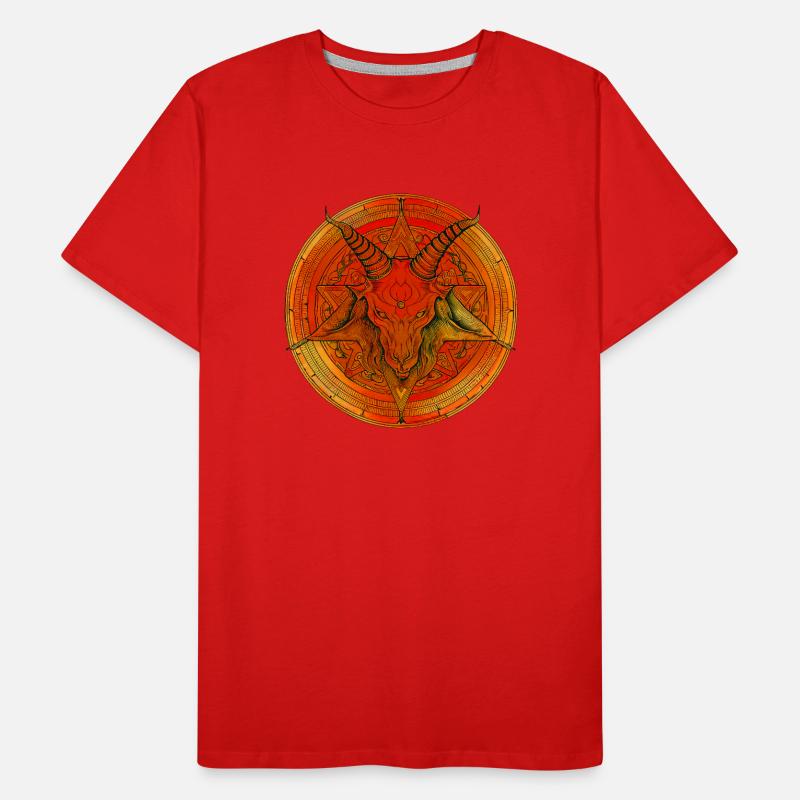 Pentagramm von einem Kopf aus Baphomet überragt Männer Premium Bio T-Shirt