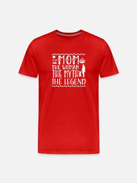 Mamma mamma Kvinnan Myten Legenden - Organic T-shirt Ekologisk premium-T-shirt herr - röd