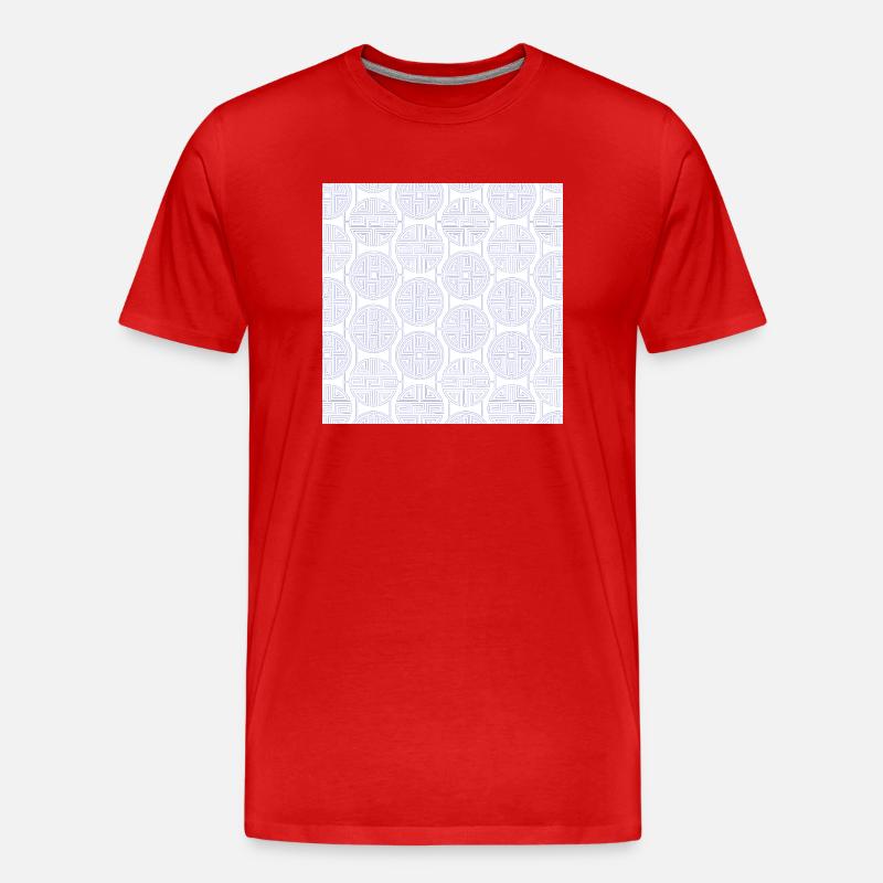 Chinesisches Muster - Männer Premium Bio T-Shirt - Rot