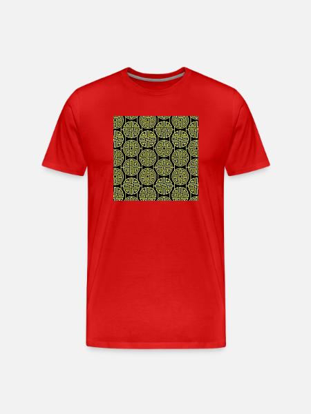 Chinese pattern - Men's Premium Organic T-Shirt - red