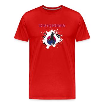 Corée du Sud Football 2022 supporter de Corée du S - T-shirt bio Premium Homme - rouge - Devant - Damien (186cm)