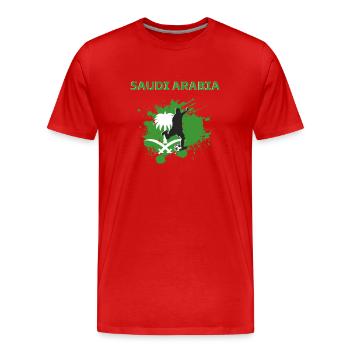 Saudi Arabia Football 2022 Saudi supporter - Men's Premium Organic T-Shirt - red - Front - Damien (186cm)