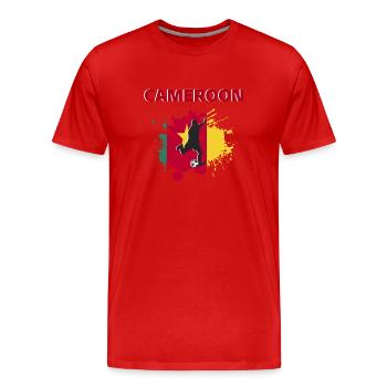 Cameroon Football 2022 supporter of Cameroon football - Men's Premium Organic T-Shirt - red - Front - Damien (186cm)