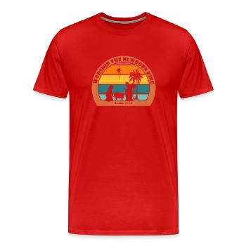 Christmas Nativity with Jesus - Worship The Newbor - Men's Premium Organic T-Shirt - red - Front - Damien (186cm)