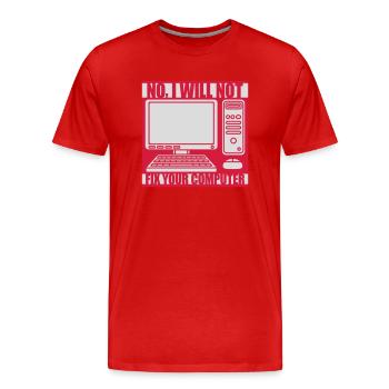 Ne pas réparer votre ordinateur - T-shirt bio Premium Homme - rouge - Devant - Damien (186cm)