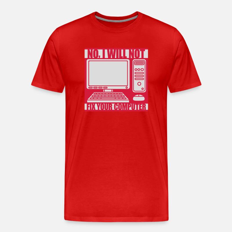 not fix your computer - Männer Premium Bio T-Shirt - Rot