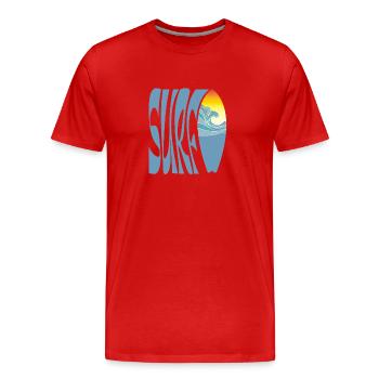 SURF SEA DESIGN - T-shirt bio Premium Homme - rouge - Devant - Damien (186cm)