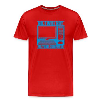 Ne pas réparer votre ordinateur - T-shirt bio Premium Homme - rouge - Devant - Damien (186cm)