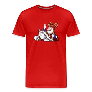 Saint Nicolas à cheval - T-shirt bio Premium Homme - rouge - Devant - Damien (186cm)