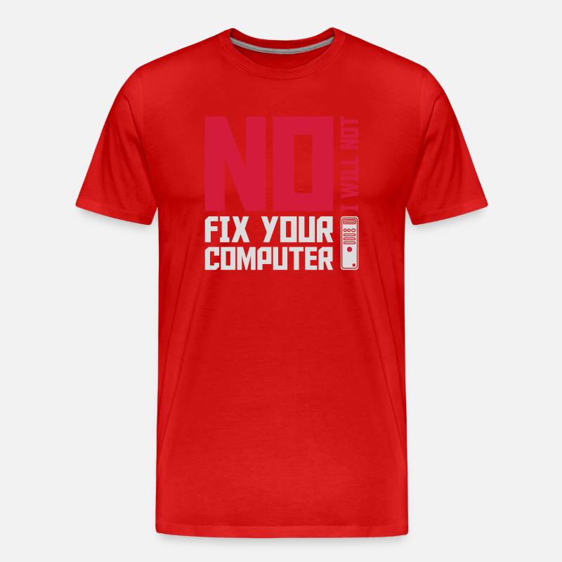 not fix your computer - Männer Premium Bio T-Shirt - Rot