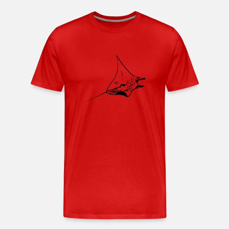 Eleganter Mantarochen im Flug - Männer Premium Bio T-Shirt - Rot