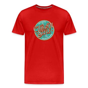Cuban Style, Dance Pro, Retro, Vintage, Dance - Männer Premium Bio T-Shirt - Rot - Vorne - Damien (186cm)