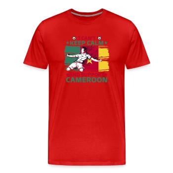 stay calm and support Cameroon - Men's Premium Organic T-Shirt - red - Front - Damien (186cm)