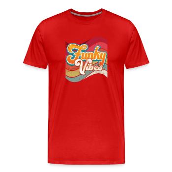 Ambiance funky - T-shirt bio Premium Homme - rouge - Devant - Damien (186cm)