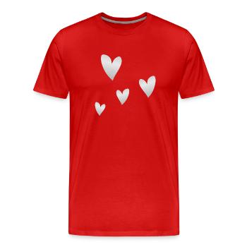 herzen grau glitzer symbol liebe form - Männer Premium Bio T-Shirt - Rot - Vorne - Damien (186cm)