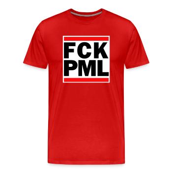 FCK PML Weißer Hintergrund - Männer Premium Bio T-Shirt - Rot - Vorne - Damien (186cm)