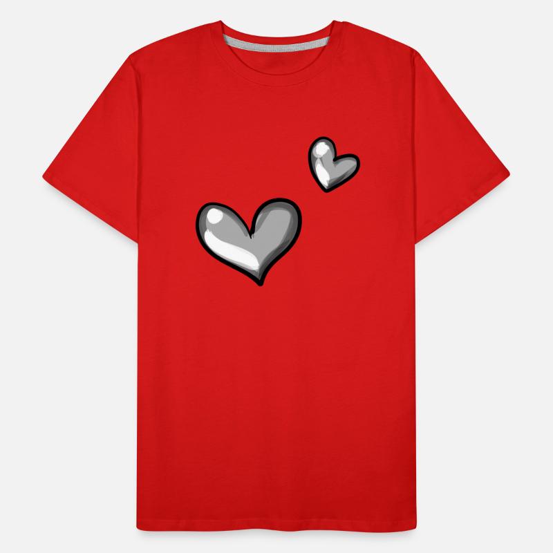 Deux cœurs gris T-shirt bio Premium Homme