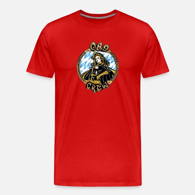 089 Crew | Münchner Kindl #1 - Männer Premium Bio T-Shirt - Rot