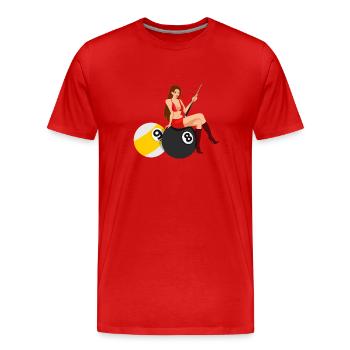 Billard de billard de billard de snooker - T-shirt bio Premium Homme - rouge - Devant - Damien (186cm)