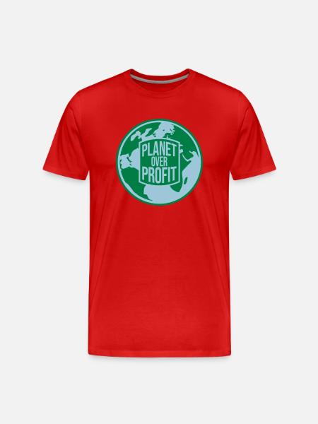 planet over profit quote - Men's Premium Organic T-Shirt - red