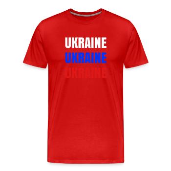 Ukraine Russian Flag - Männer Premium Bio T-Shirt - Rot - Vorne - Damien (186cm)