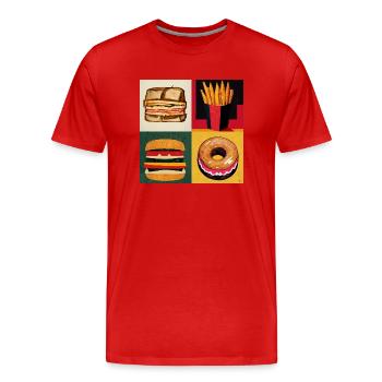 MENU ALL OF FAME - T-shirt bio Premium Homme - rouge - Devant - Damien (186cm)