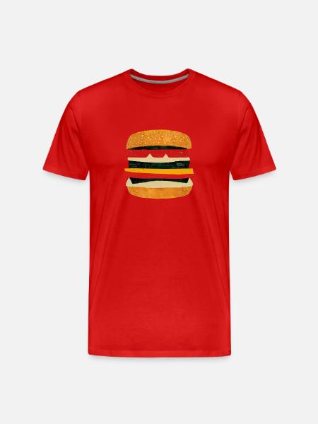 burgerTEE - T-shirt bio Premium Homme - rouge