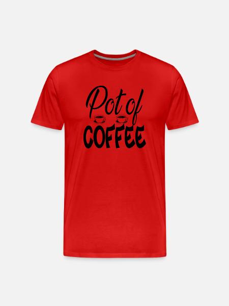 Pot of Coffee - Men's Premium Organic T-Shirt - red