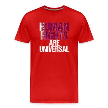 Human Rights Qatar Flag Slogan Gift - Men's Premium Organic T-Shirt - red - Front - Damien (186cm)