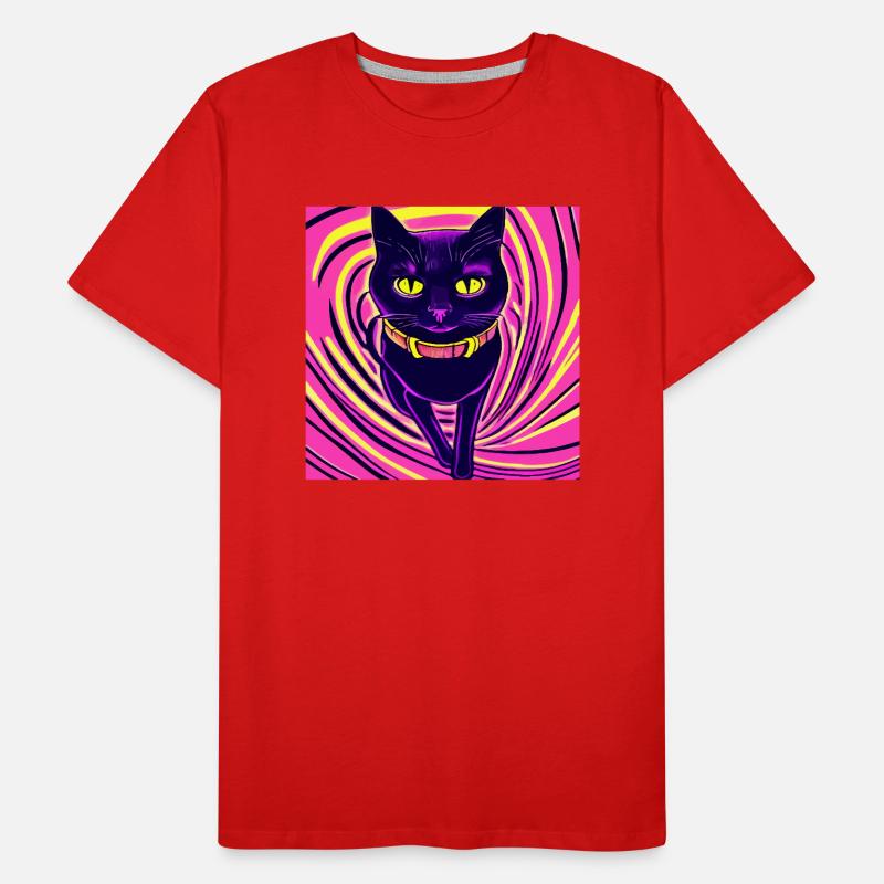 Illustration eines Porträts einer psychedelischen Katze Männer Premium Bio T-Shirt