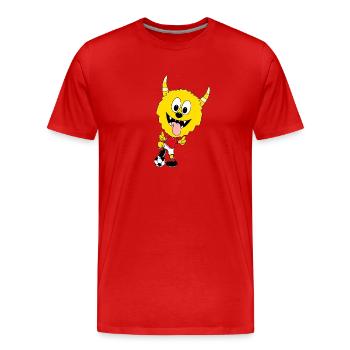 MONSTER - FUßBALL - SPORT - TIERISCH - Männer Premium Bio T-Shirt - Rot - Vorne - Damien (186cm)