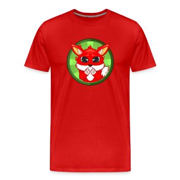 Fuchs große Augen - Männer Premium Bio T-Shirt - Rot - Vorne - Damien (186cm)