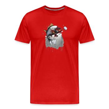 Japanese Carp - Men's Premium Organic T-Shirt - red - Front - Damien (186cm)