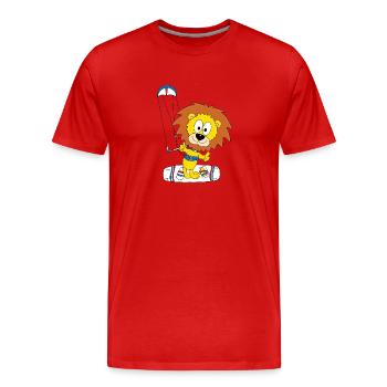 LÖWE - KITER - KITESURFEN - KITE - KITESURFER - Männer Premium Bio T-Shirt - Rot - Vorne - Damien (186cm)
