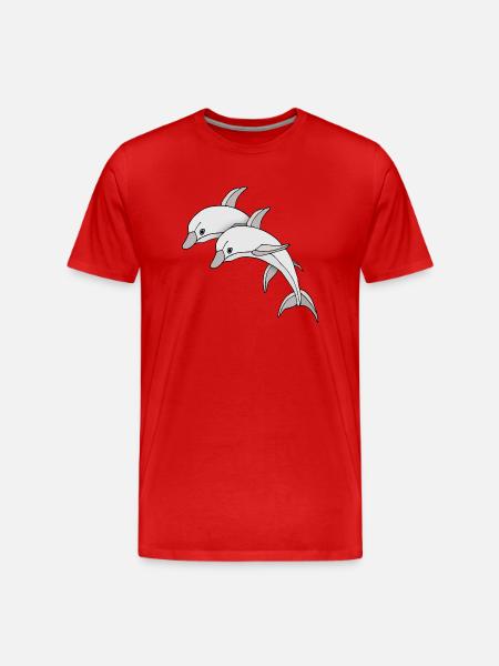 Delphine - Männer Premium Bio T-Shirt - Rot