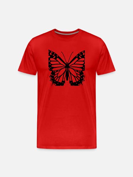 Butterfly Illustration Gift Idea - Men's Premium Organic T-Shirt - red