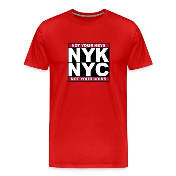 NYK NYC BG - Männer Premium Bio T-Shirt - Rot - Vorne - Damien (186cm)