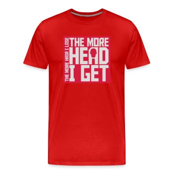 J’ai plus de tête - T-shirt bio Premium Homme - rouge - Devant - Damien (186cm)